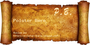 Polster Bere névjegykártya